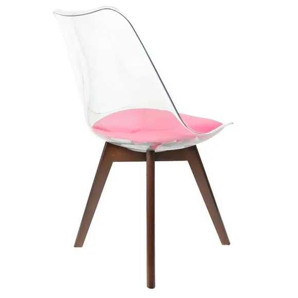 Fusion Living Soho Clear Plastic Dining Chair with Squared Legs 5