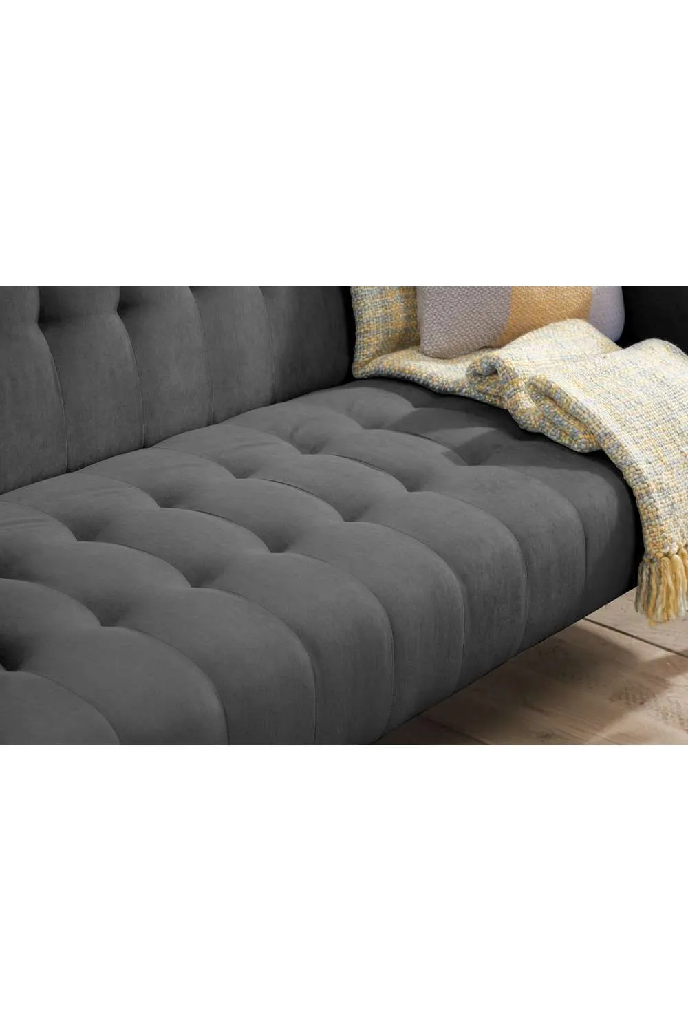 Birlea Grey Fabric Sofa Bed Hudson Bed Settee Contemporary in Charcoal 3