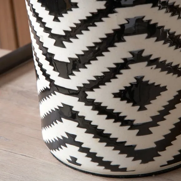 Chirala Tall Ikat Ceramic and Velvet Table Lamp 3