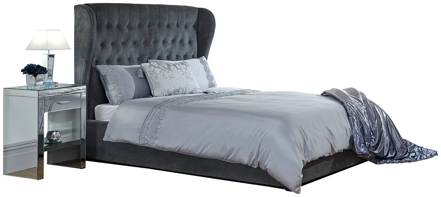 GFW Dakota Ottoman Kingsize Bed Frame - Pewter