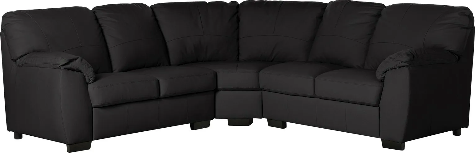 Argos Home Milano Corner Leather Sofa - Black