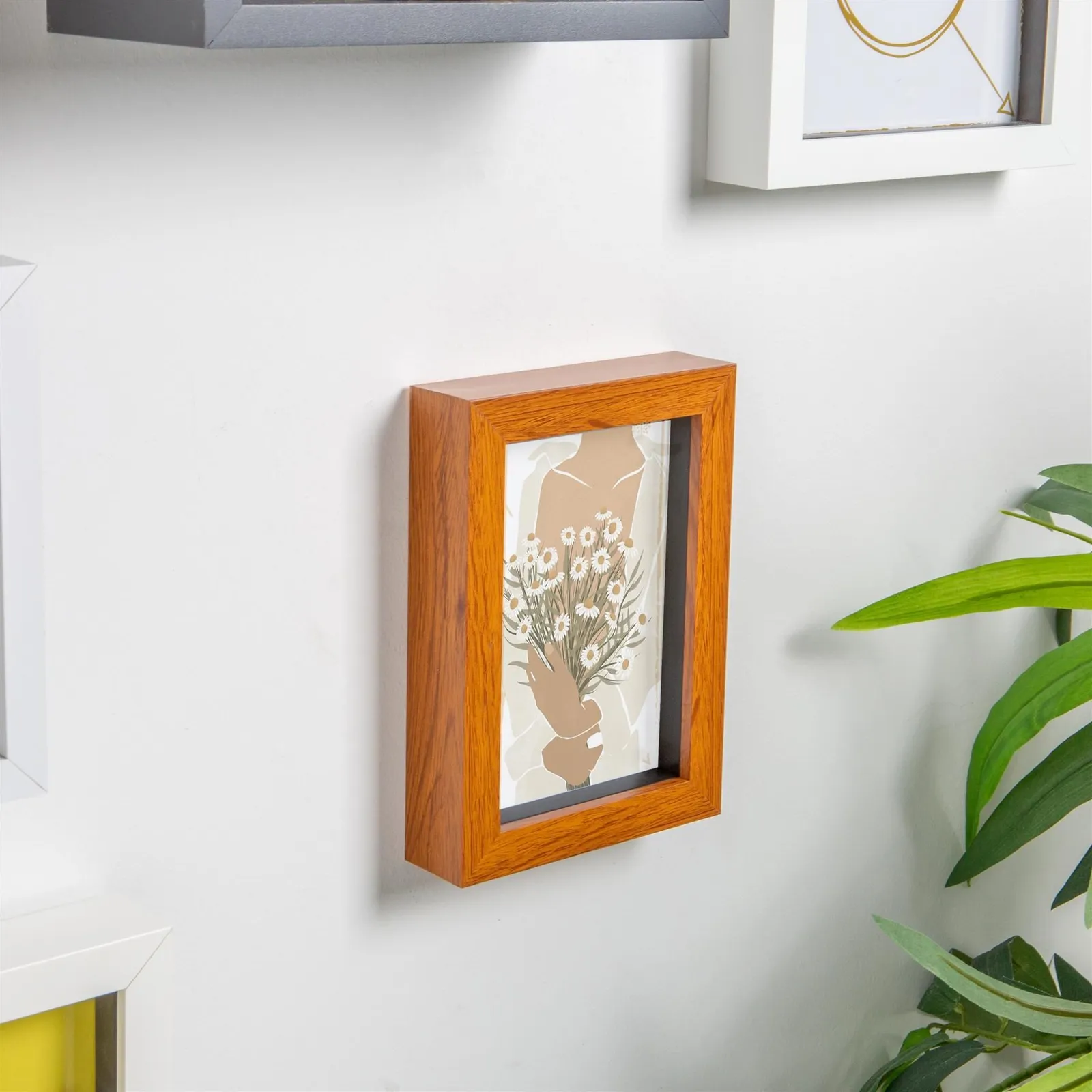 Nicola Spring 3D Box Photo Frames - 4 x 6" - Pack of 2 in Dark Brown 6