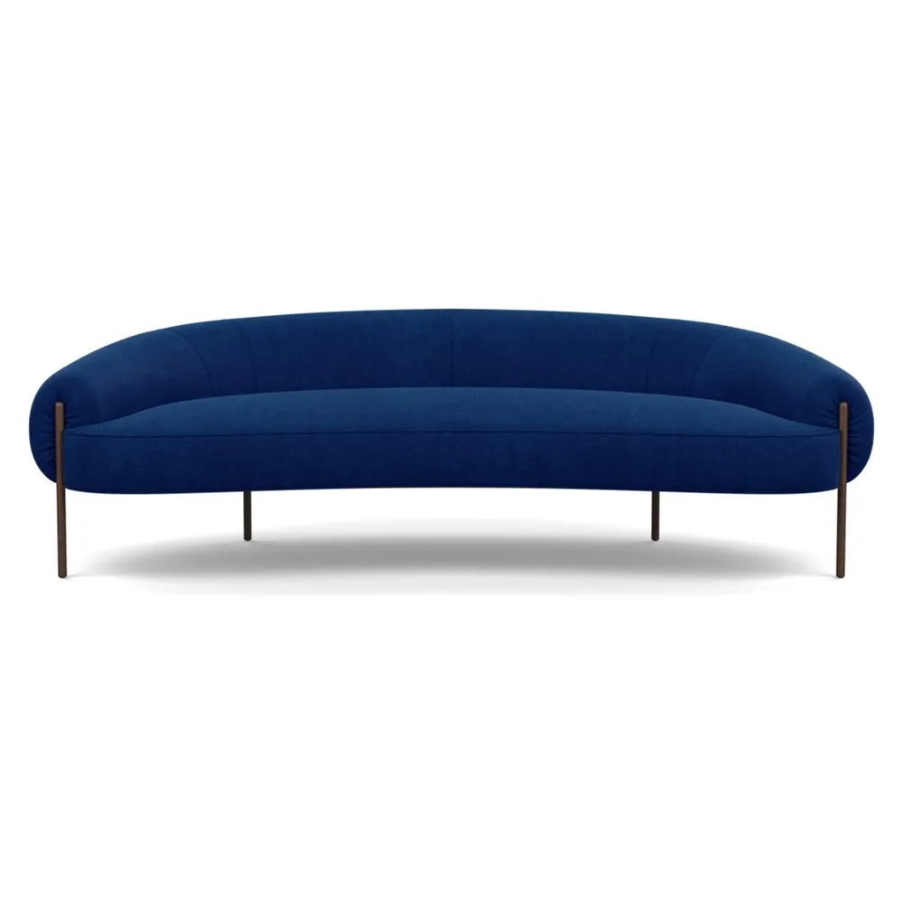 Heal's Isola 3 Seater Sofa St Moritz Wool Blue Bronze Feet 1