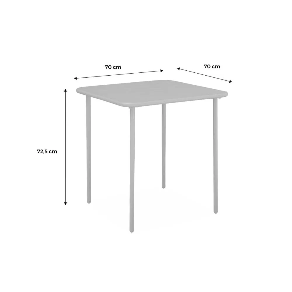 sweeek 2-seater Square Steel Garden Table in Terracotta 5