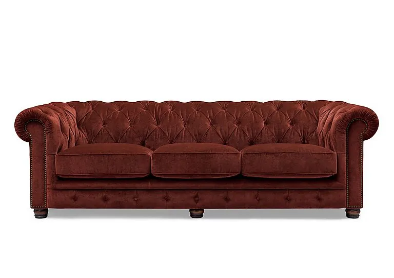 Shackleton 4 Seater Fabric Chesterfield Sofa - Tawny