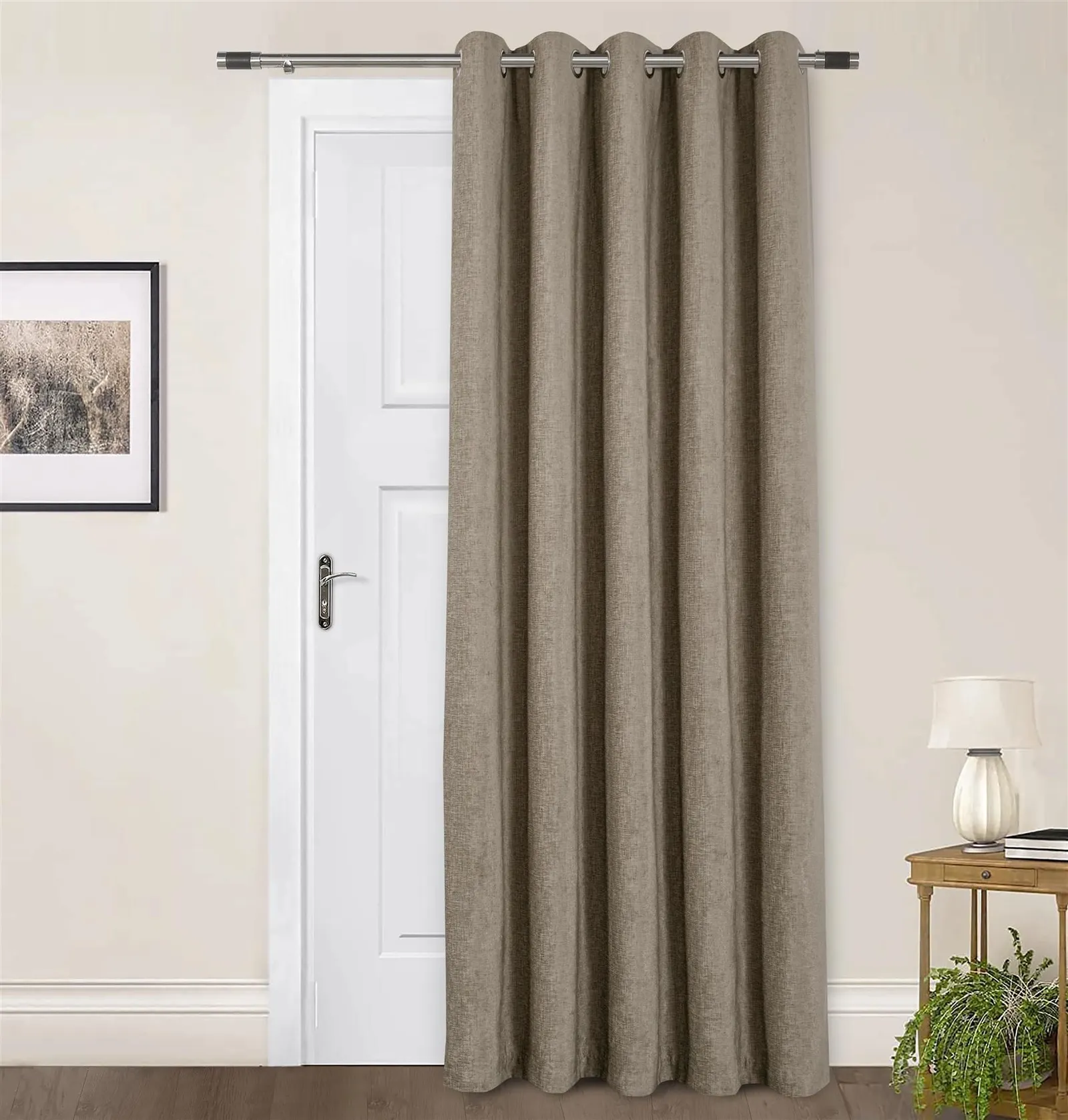 Sundour Amberley Chenille Eyelet Door Curtain in Brown