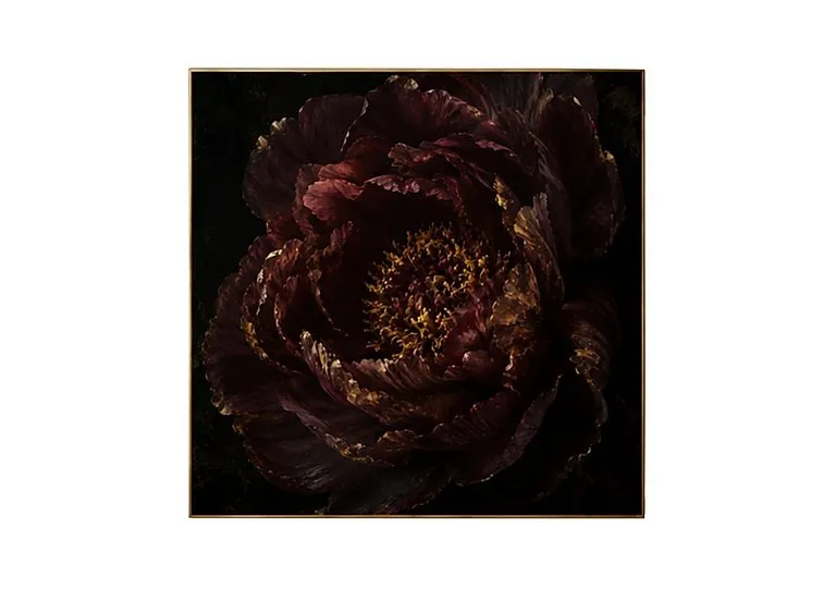 Midnight Peony Square Framed Velvet Canvas - Home Accessories - In Time for Christmas