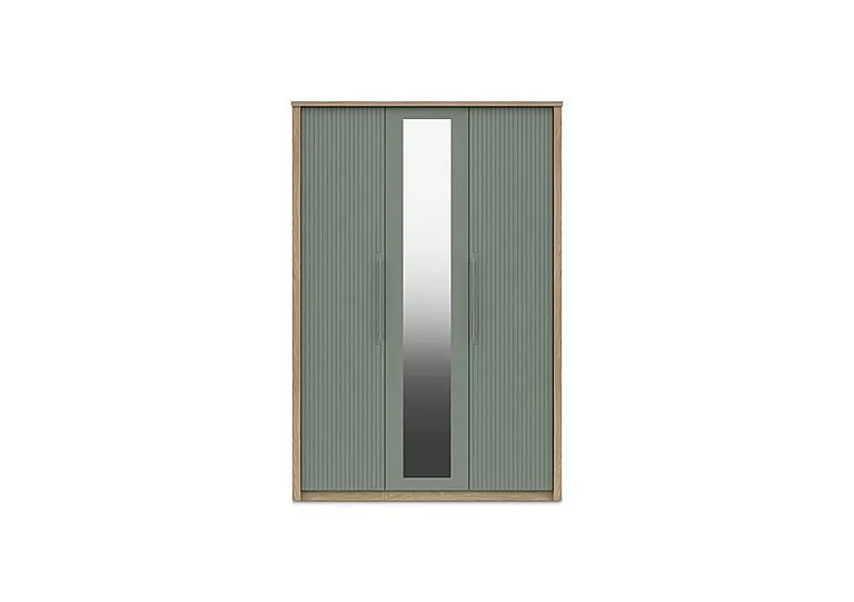 Chelsea 3 Door Wardrobe With Mirror Door and Silver Handles