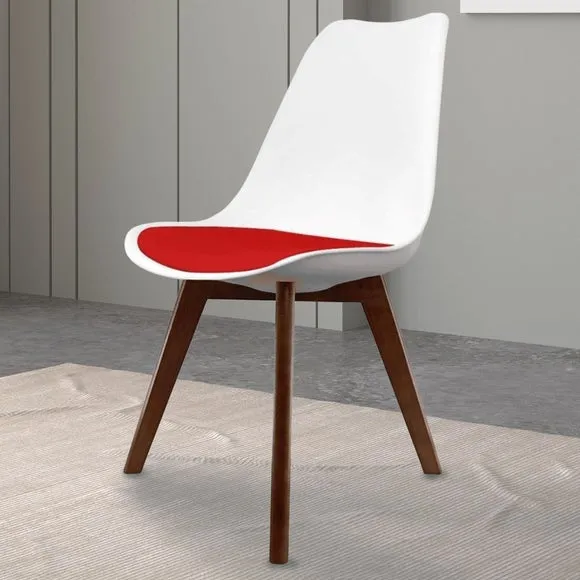 Fusion Living Soho White Plastic Dining Chair with Squared Legs