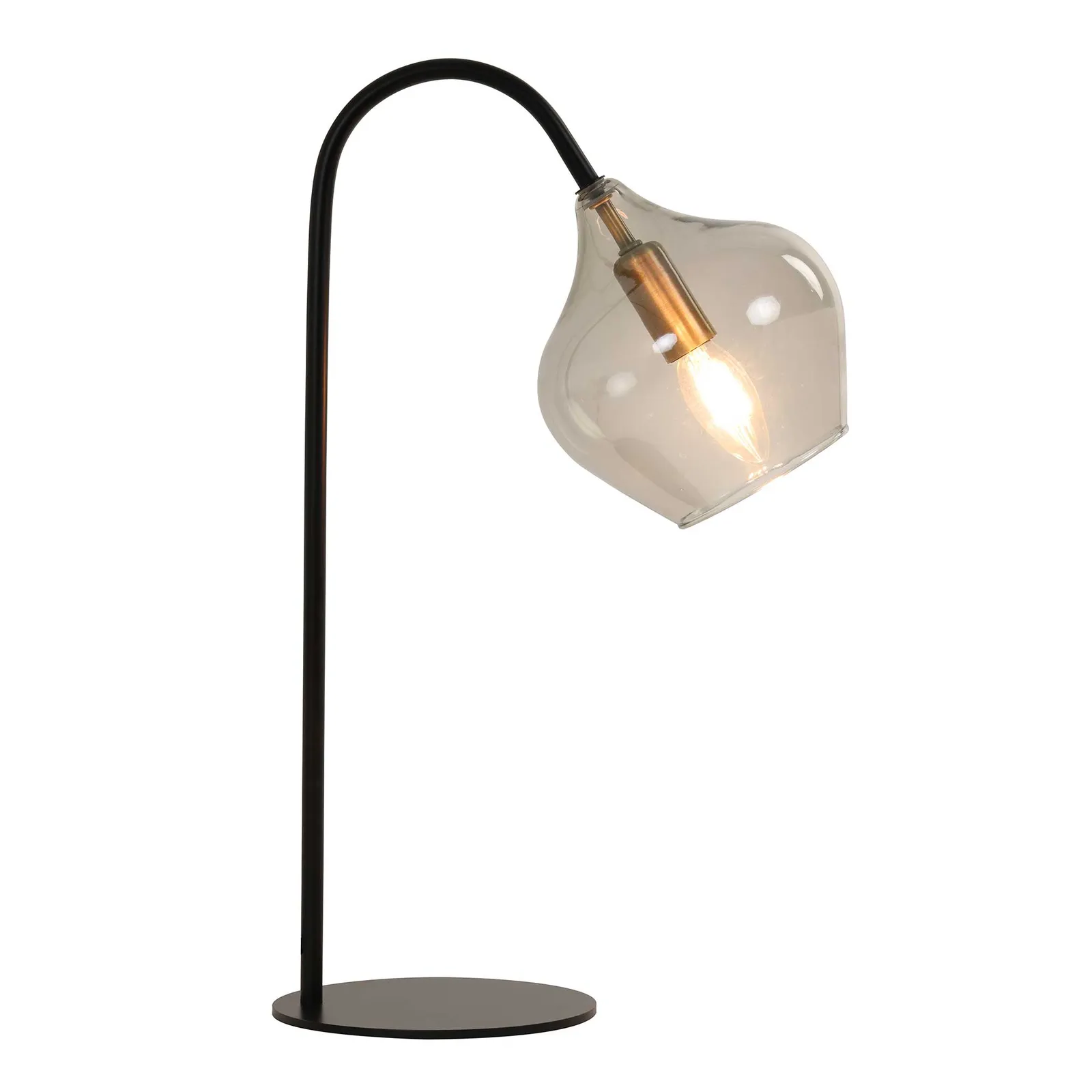 Black Smoked Glass Table Lamp Metal | Barker & Stonehouse 2