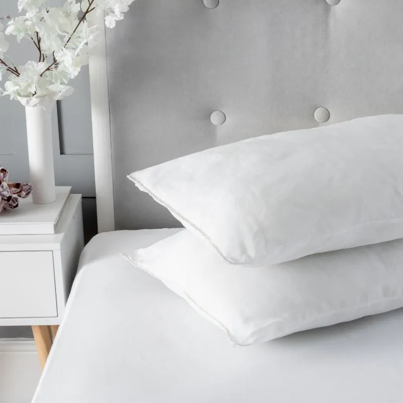 Snug City Microfibre Soft Pillow Pair Hollowfibre Filling Soft Non Allergenic Cover in White