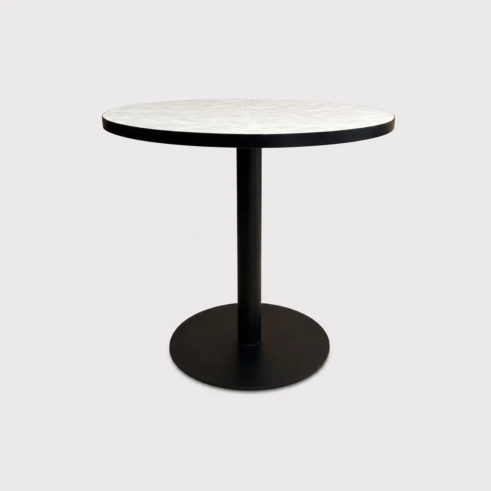 Atlantic Garden Pedestal Bistro Coffee Table, Round, White | Barker & Stonehouse