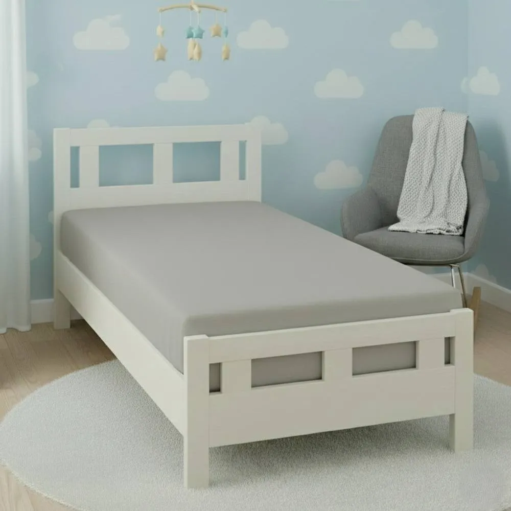 Snug City Flannelette Cot Bed Fitted Sheet Soft Brushed Cotton Bedding Comfort in Grey