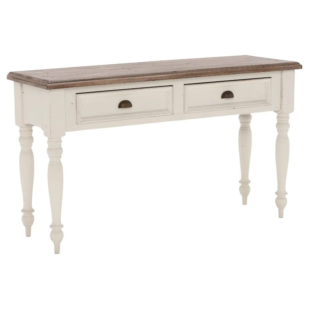 Carisbrooke Reclaimed Wood Sofa Table, Stucco White