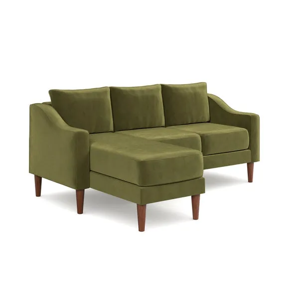 Hugo Velvet 3 Seater Corner Chaise Sofa 6
