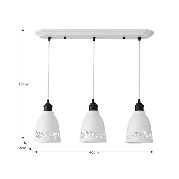 Churchgate Arthingworth Industrial 3 Light Diner Ceiling Light 6