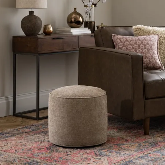 Chenille Round Pouffe 1