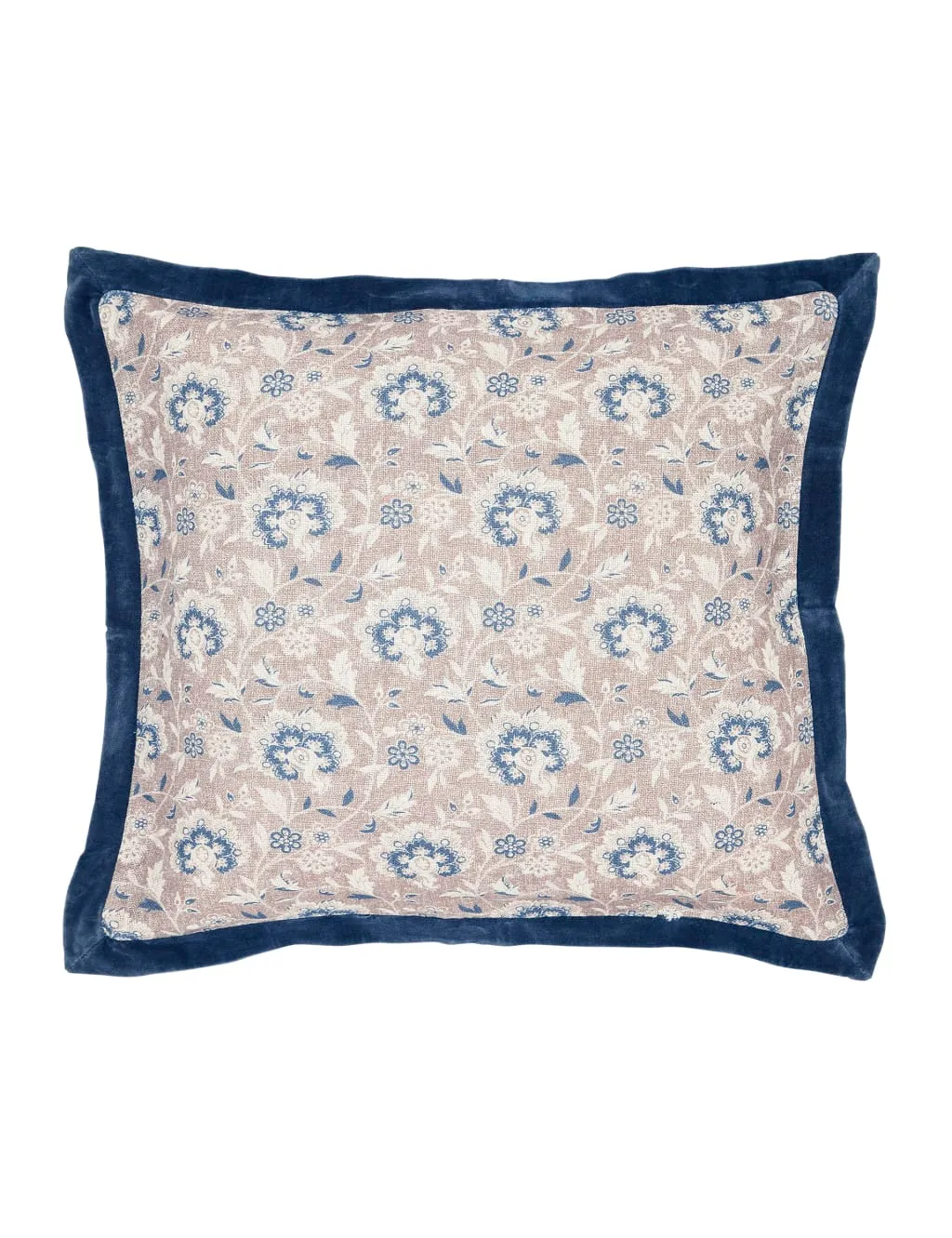 Bedeck of Belfast Pure Cotton Lorelei Print Cushion Blue Mix
