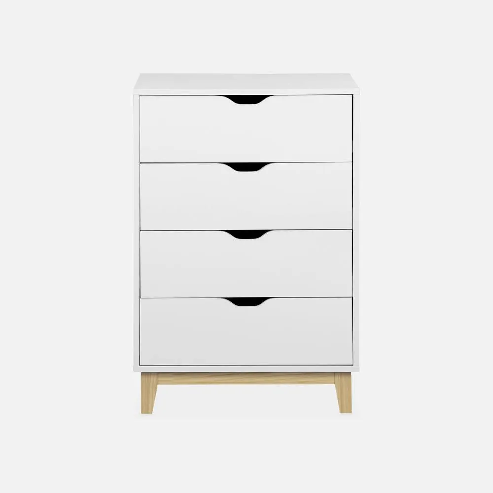 sweeek 4-drawer Scandi-style Chest in White 2