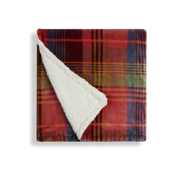 Check Sherpa Throw Blanket, 130cm x 180cm 3