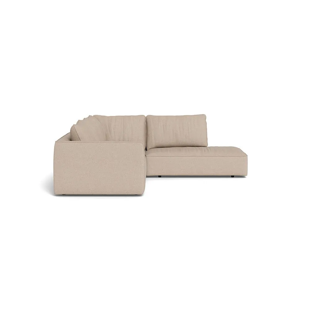 Heal's Morven Right Hand Facing Large Corner Sofa Boucle Tweed Pearl Black Feet 1