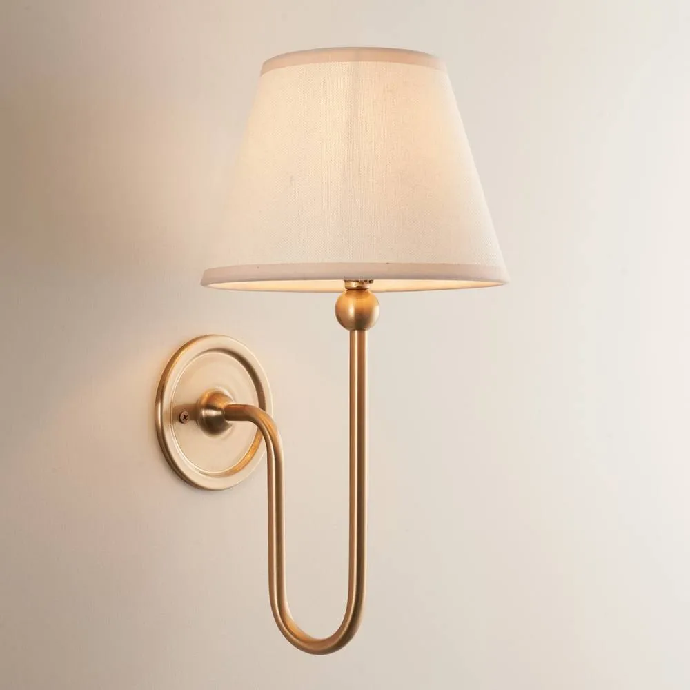 Netlighting Santiago Wall Light Fabric Ivy Shade 20cm B22 in White 2