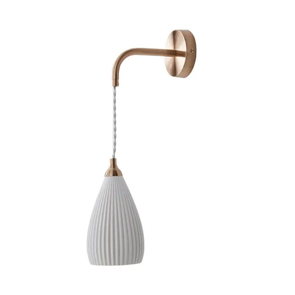 Dorma Purity Ribbed Porcelain Wall Light 5