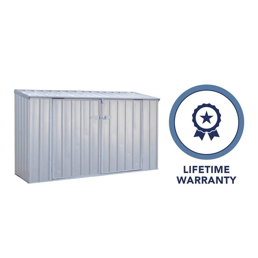 Mercia Absco Bike Store 2.26m x 0.78m - Zinc - L77.9 x W225.9 x H130.9 cm in Grey 3