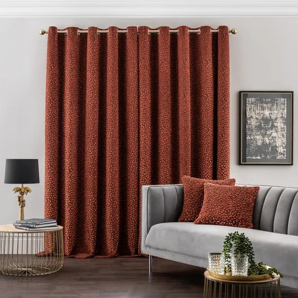 Animal Cut Velvet Eyelet Curtains 5