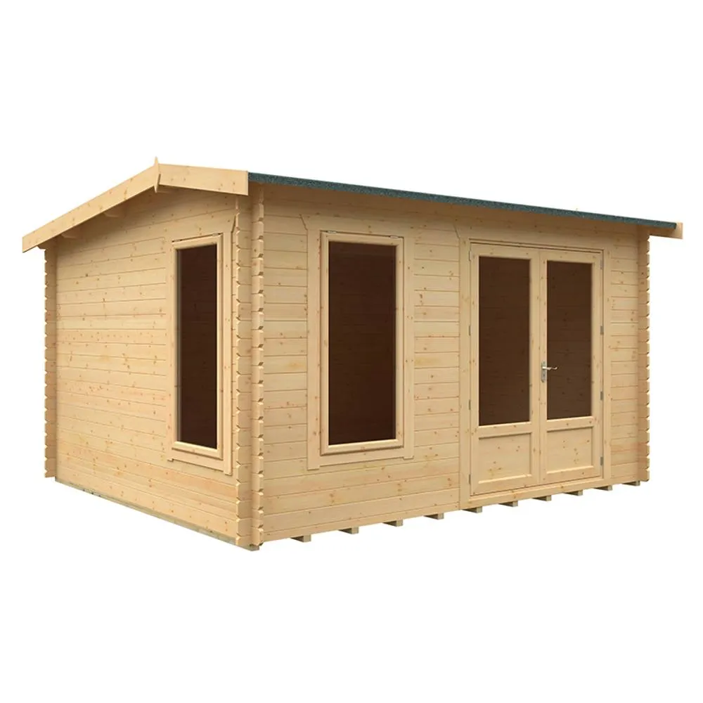 Buttercup Farm 14x12 The Longleat 28mm Cabin - L415 x W355 x H247 cm in Natural 1