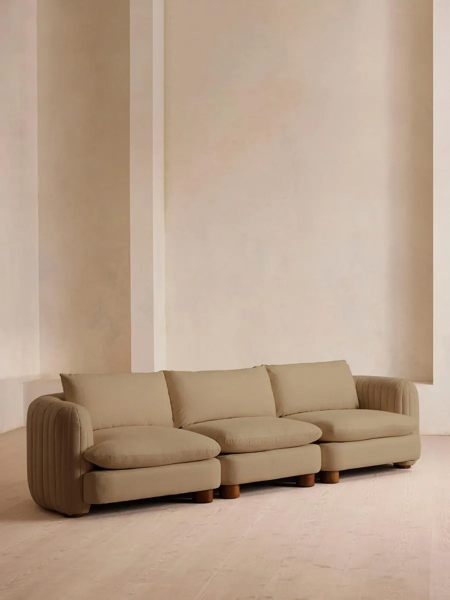 Vivienne Deeper Sit Modular Sofa, Four Seater, Linen, Wheat