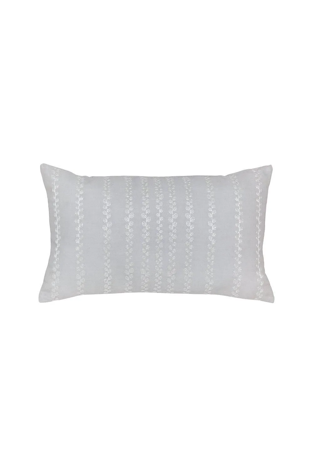 Sanderson 'Etchings & Roses' Cotton Cushion in Silver