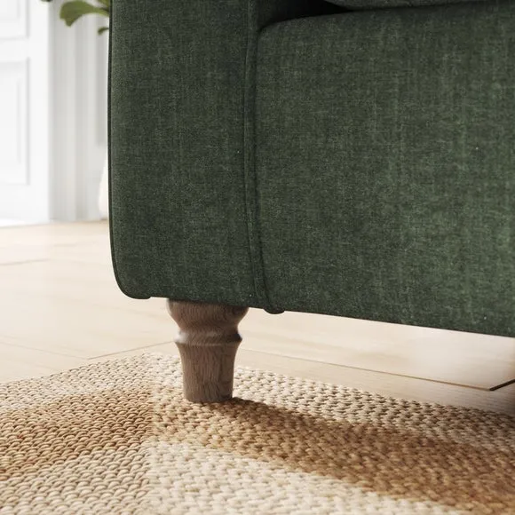 Flori Tonal Plush Chenille Corner Sofa 4