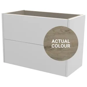 Duarti By Calypso Cascade 800mm Slimline 2 Drawer Wall Hung Vanity Unit - Grey Bark