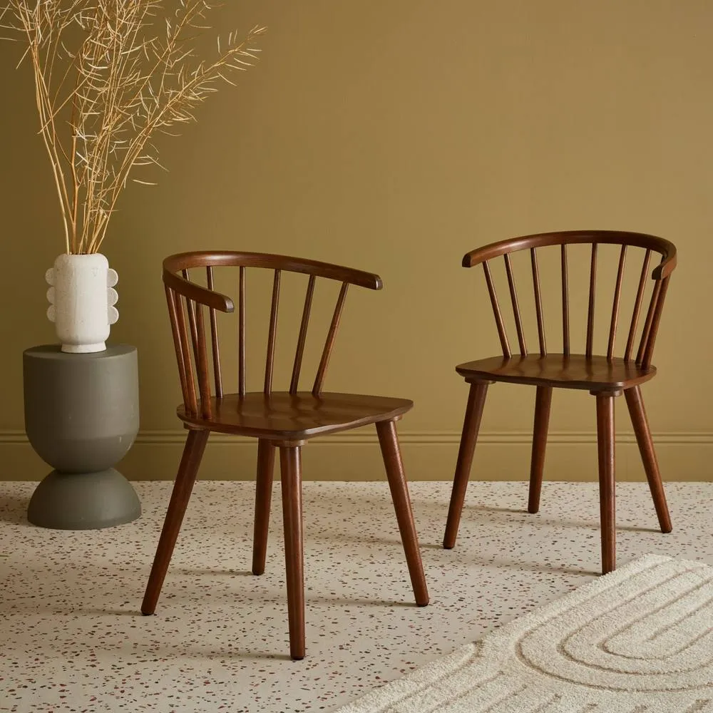 sweeek Pair Of Chairs In Walnut Wood & Plywood in Dark Brown 1