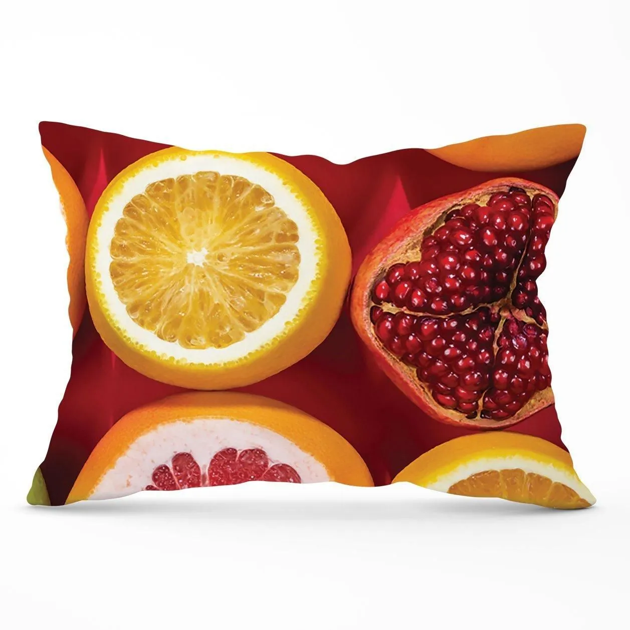 Warren Reed - Designer Citrus & Pomegranate Cushions in Red