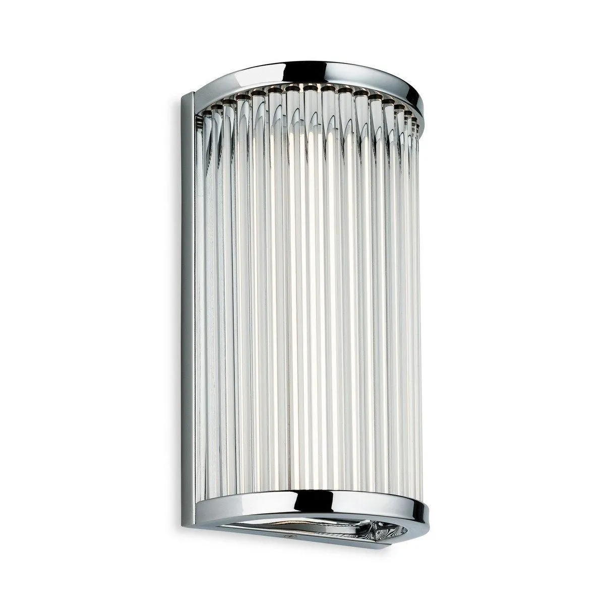 Netlighting Jewel Integrated LED Bathroom Flush Wall Light Chrome with Clear Glass Rods IP44 in Grey