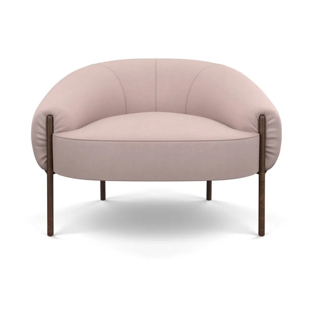 Heal's Isola Armchair Siena Cotton Dusky Pink Bronze Feet 1