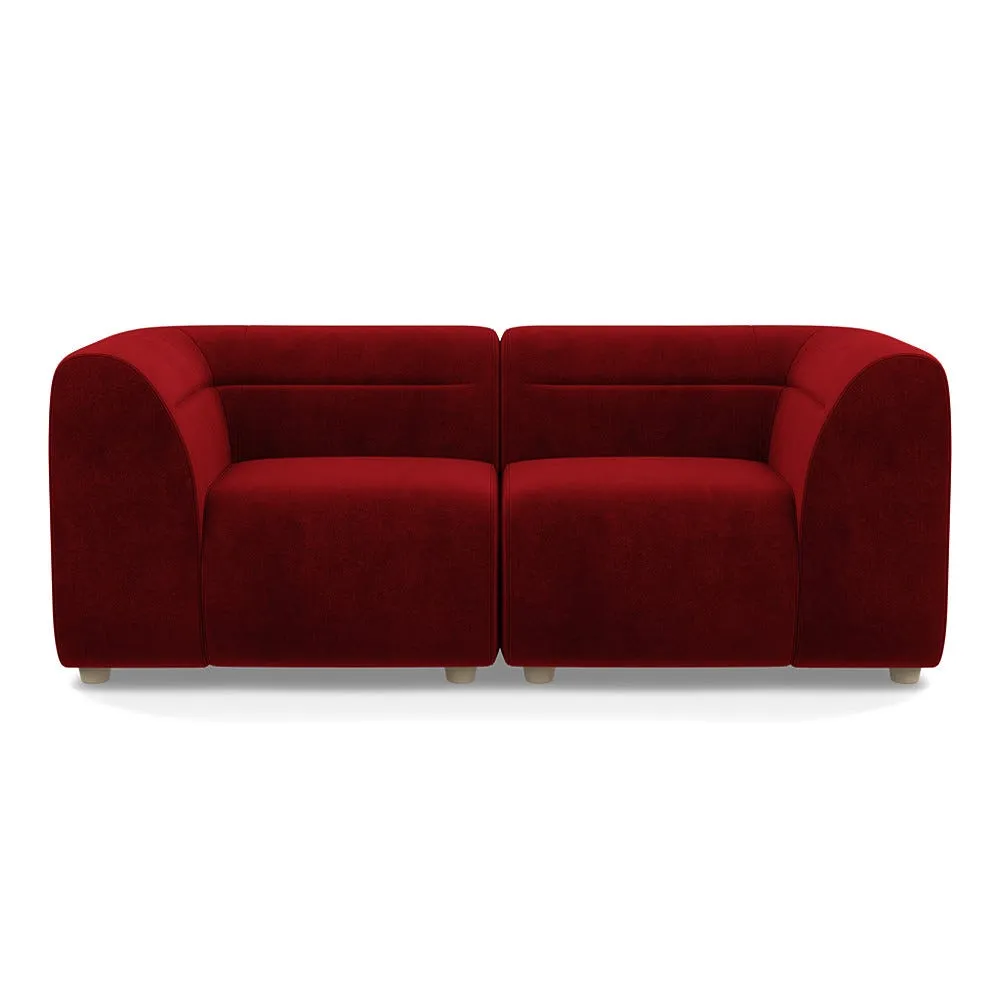 Heal's Lilli 2 Seater Sofa Smart Luxe Velvet Mulberry Natural Beech Feet 1