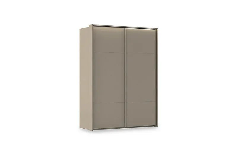 Haven 170cm 2 Door Slider Wardrobe with Décor Doors and Lights