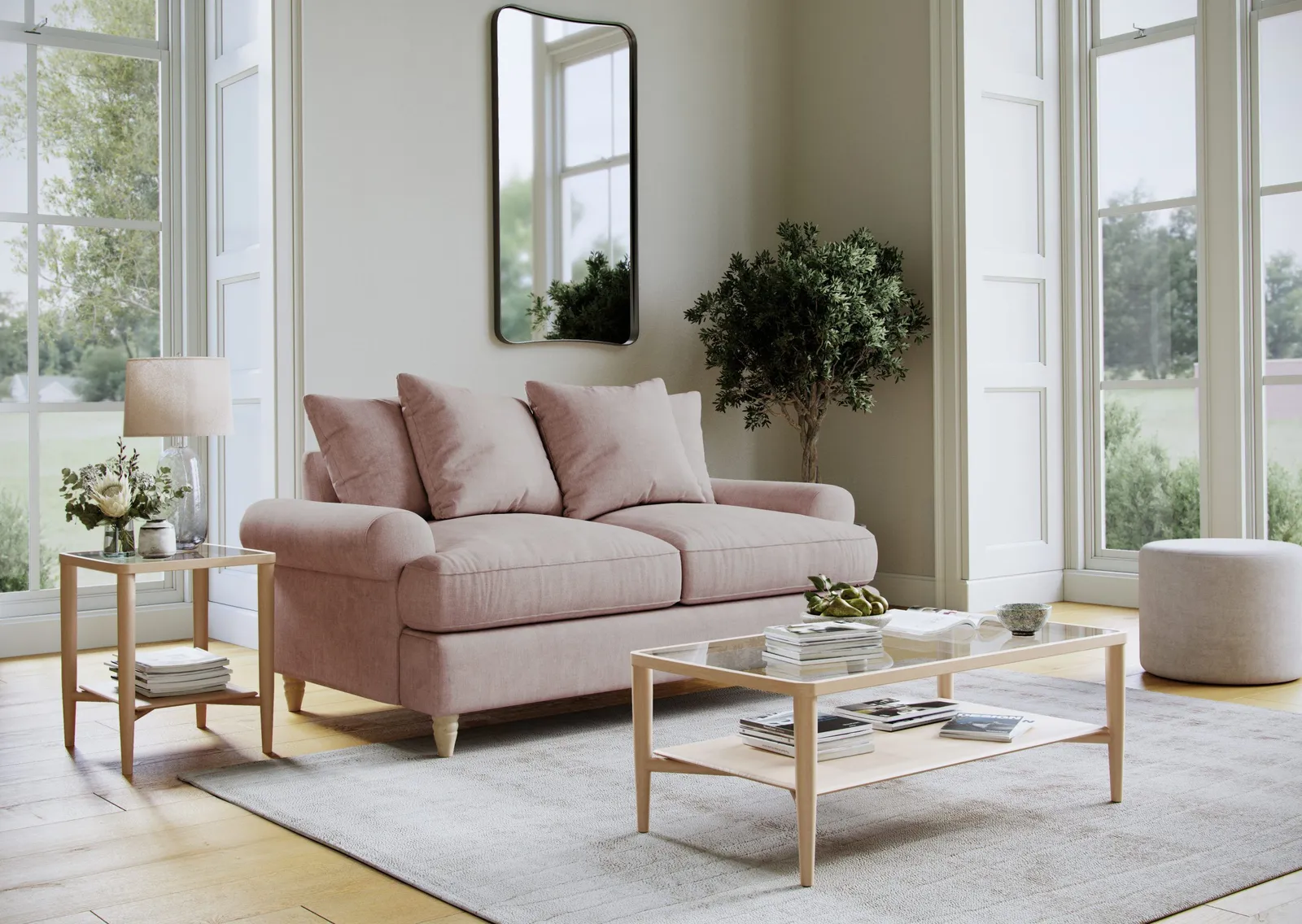 The Great Sofa Company Beatrice Sofa Bed Faro Soft Pink 2