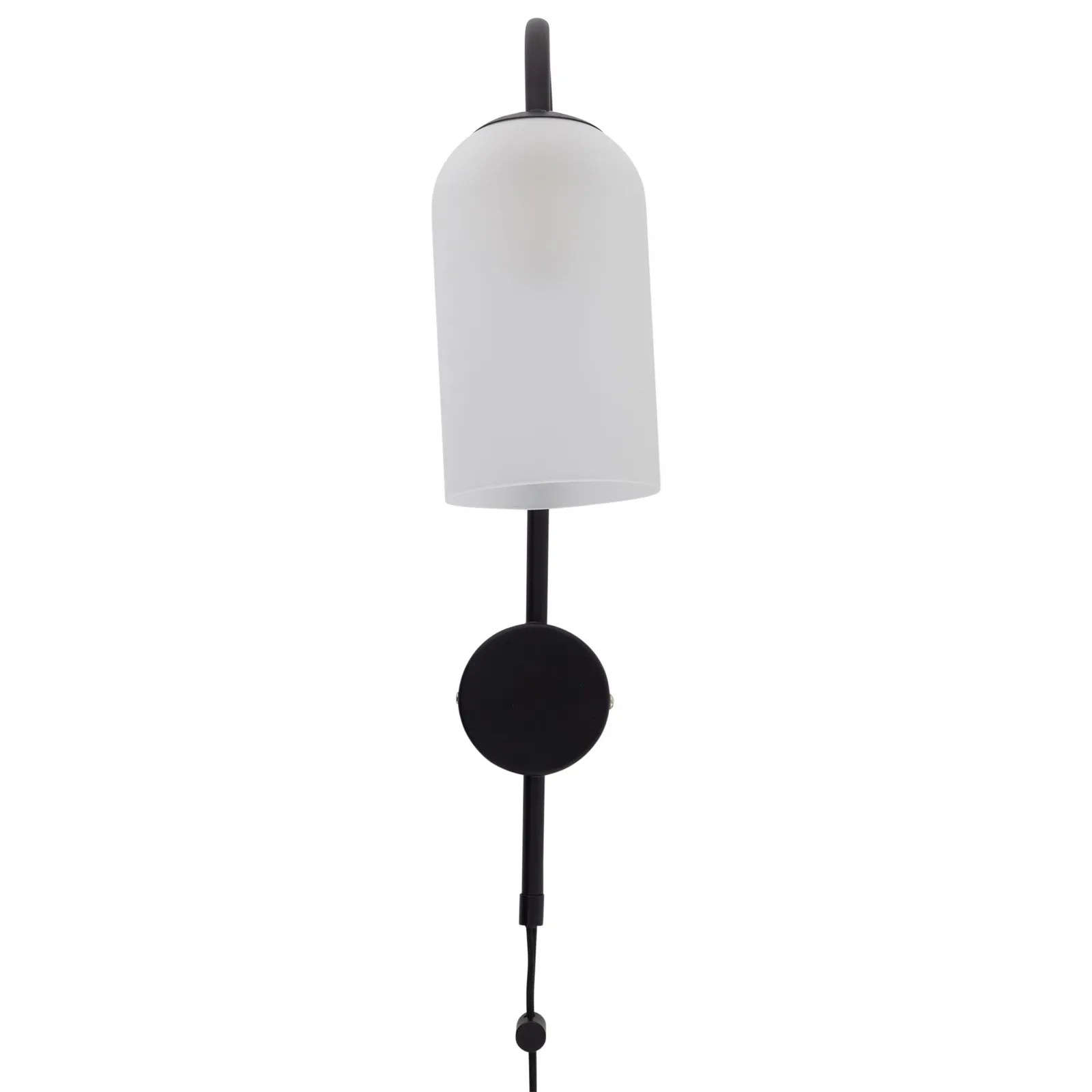 First Choice Lighting Set of 2 Victoria - Black Plug in Wall Lights Frosted Glass Shades 4