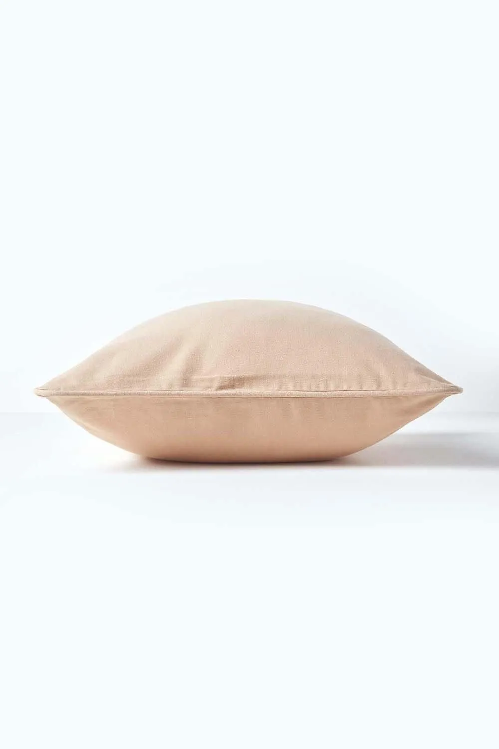 Homescapes Cotton Plain Cushion Cover in Beige 2