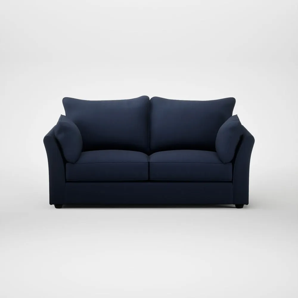 Heal's Tailor 3 Seater Sofa Smart Cotton Linen Indigo Black Feet 2