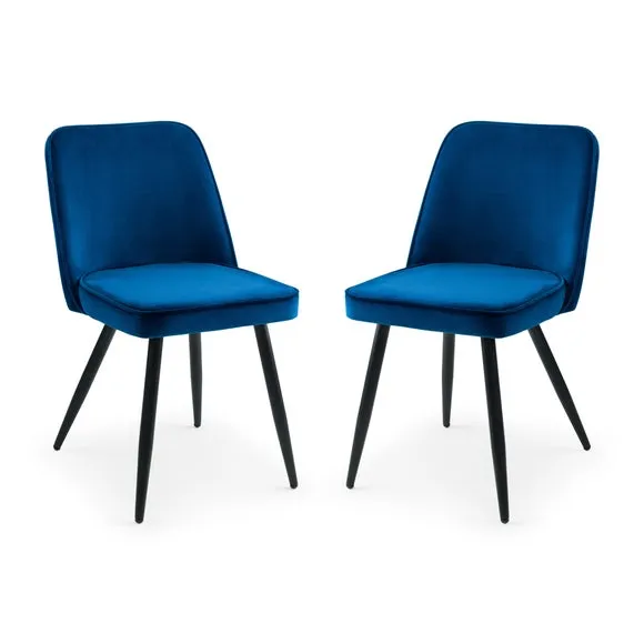 Burgess Set of 2 Dining Chairs, Velvet 2