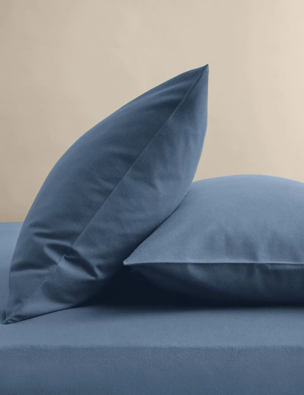 M&S 2 Pack Pure Cotton Brushed Pillowcases Slate Blue
