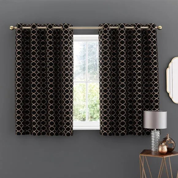 Chenille Ogee Eyelet Curtains 5