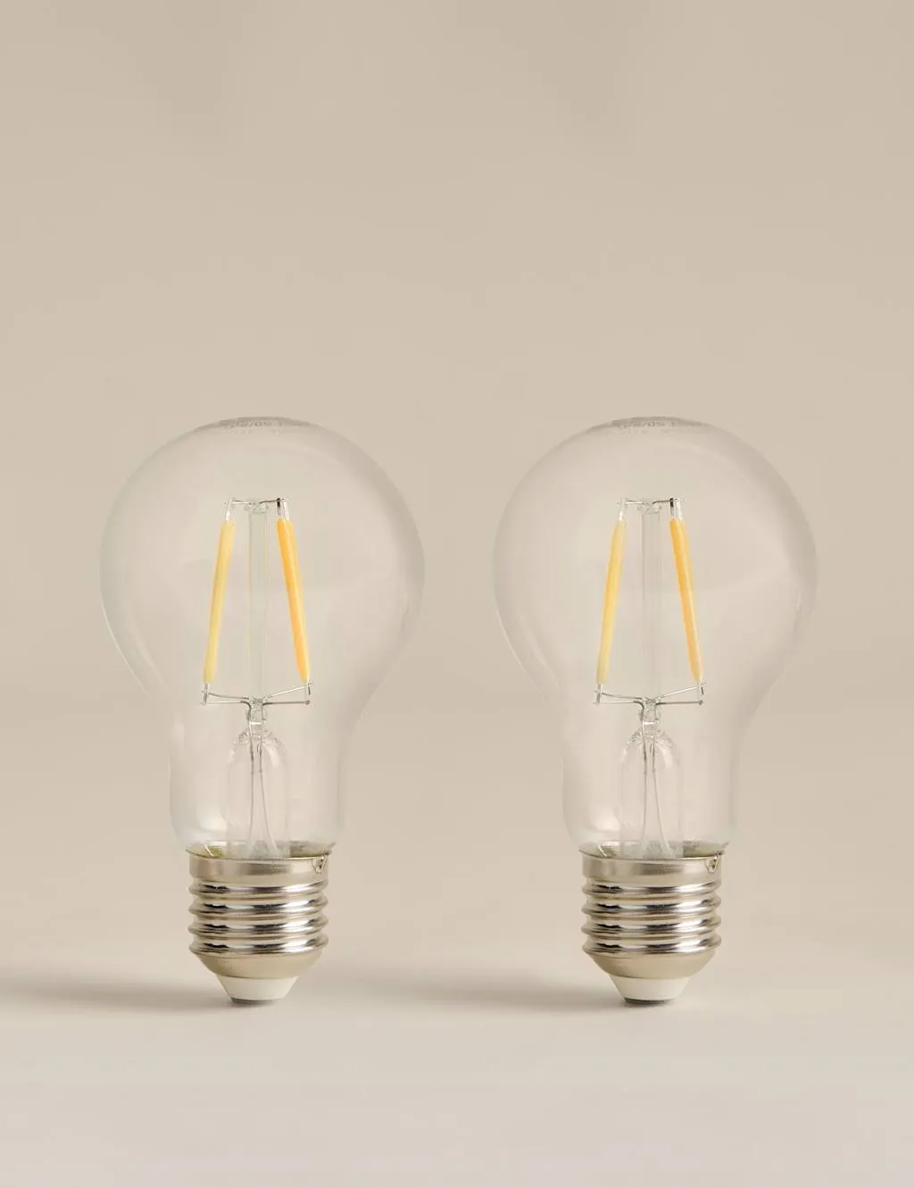 M&S 2 Pack 4W E27 GLS LED Light Bulbs Clear