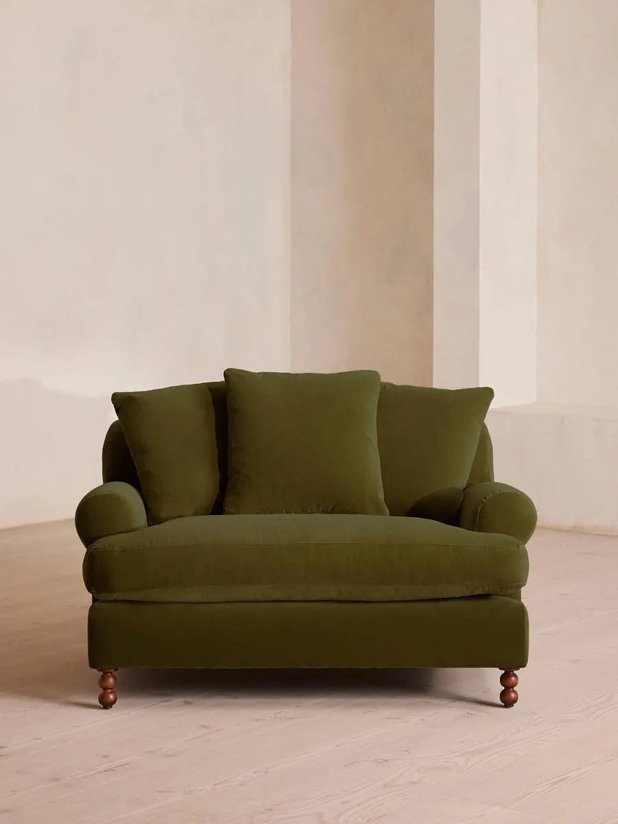 Audrey Loveseat, Velvet, Olive