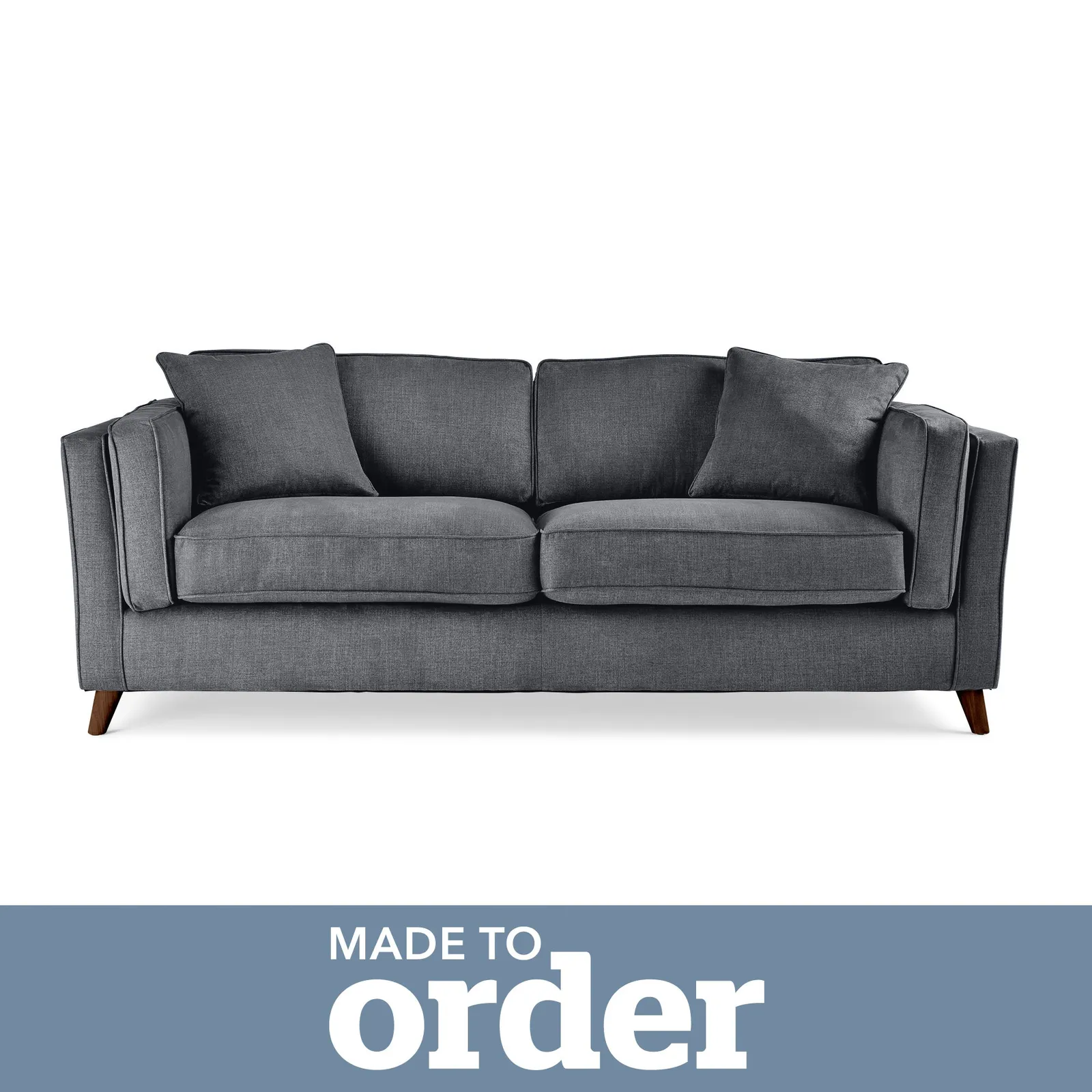Arabella 3 Seater Sofa Brushed Plain Fabric Brushed Plain Pewter